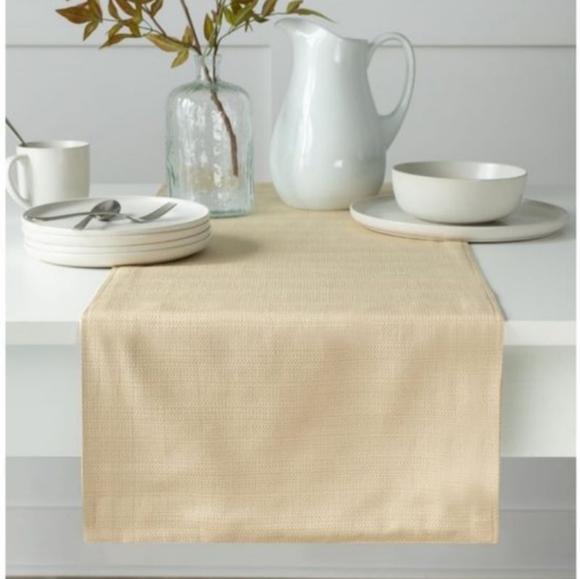 NEW BENSON MILLS Madison Solid Table Runner, 16" x 80 Gold - Picture 1 of 8